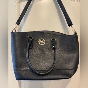 Michael Kors black top zip tote bag